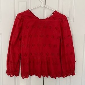 Madewell red flowy top
